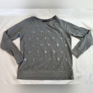 KERSH Long Sleeve Gray Sweater with circles Large